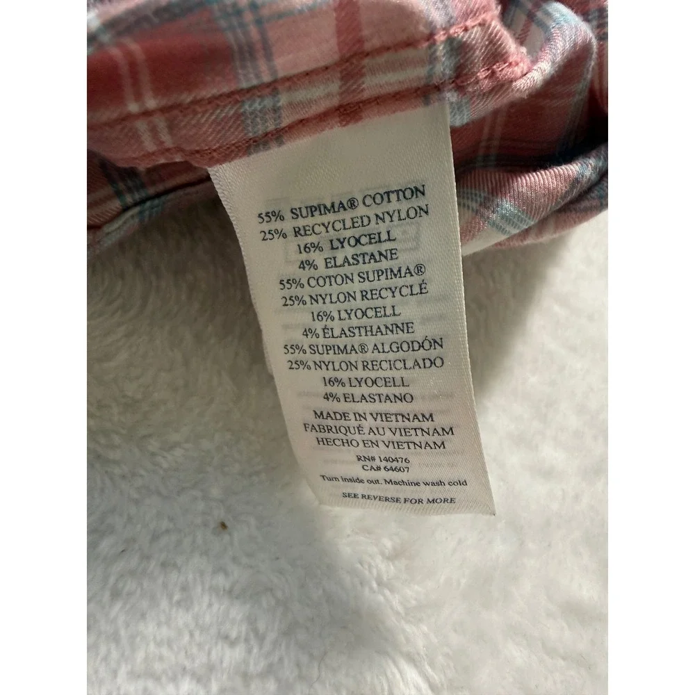 Faherty Reserve The Movement Shirt Mens‎ XL Pink Blue Plaid Supima Blend Stretch